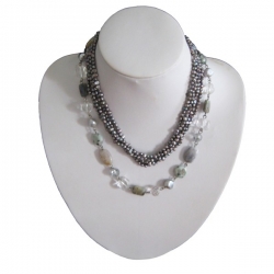 Pearls, Crystals & Agate Necklace