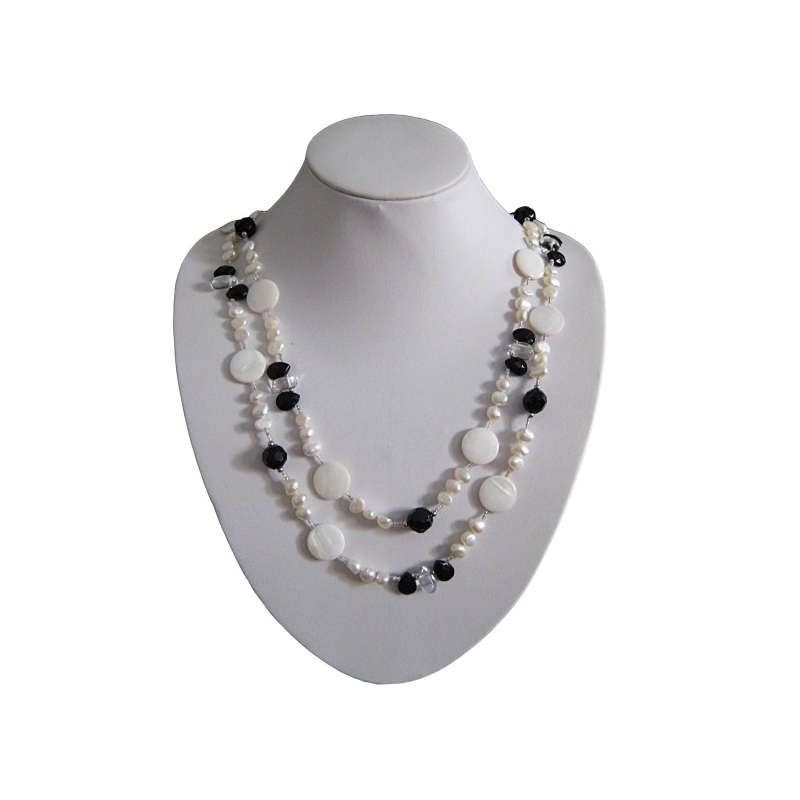 Pearl, Crystal & Onyx Necklace