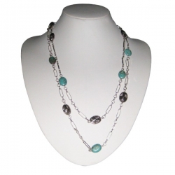 Turquoise In Handcrafted Sterling Silver Necklace