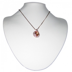 Orange Sapphire Pendant On Brass Rhodium Plating Chain