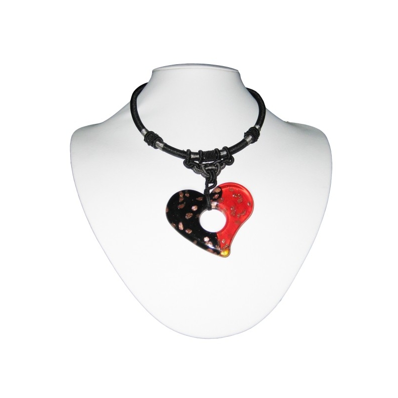 Murano Glass Heart Drop Pendant