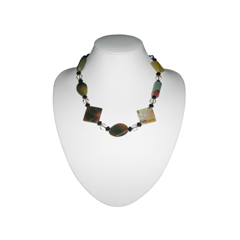 Colorful Agate Stones & Crystals Necklace