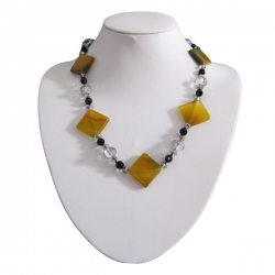 Yellow Square Glass Necklace